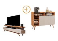 Conjunto de Sala com Buffet Aparador Celta e Rack para TV 70" Vivare Wood 1.8 Giga Moveis - Giga Móveis