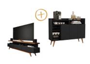 Conjunto de Sala com Buffet Aparador Celta e Rack para TV 70" Vivare Wood 1.8 Giga Moveis