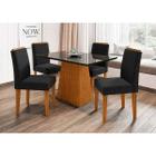 Conjunto De Sala De Jantar Barbara Com Mesa De 1,20m e 4 Cadeiras Ana Cor Ypê Preto Ja03 New Ceval