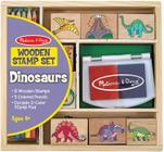 Conjunto de Selos Melissa & Doug: Dinossauros 8 Selos, 5 Lápis Coloridos, Almofada 2 Cores