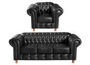 Conjunto de Sofá 3 Lugares e 1 Poltrona Chesterfield Luís Xv - BELLA DECOR