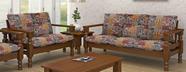 Conjunto de sofa madeira maciça 3+2 lugares cor imbuia