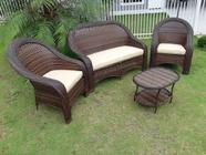 Conjunto de sofa Poltrona Área Externa alm Lizato Bege