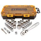 Conjunto de soquetes DEWALT DWMT73804 Unidade de 1/4 e 3/8 polegadas de 34 peças