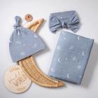 Conjunto de Swaddle Miaoberry 100% Musselina Orgânica com Chapéu/Laço