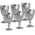 Conjunto de Taças para Vinho SODO-CALCICO 325ML Diamond Cinza Metalizado 6 Peças LYOR 7626