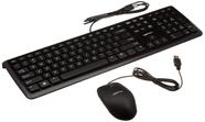 Conjunto de teclado e mouse Amazon Basics Wired, pacote com 10 unidades, preto