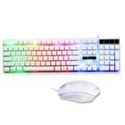 Conjunto de Teclado e Mouse Gamer Wokex com LED Rainbow White