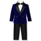 Conjunto de terno formal de smoking SANGTREE Velvet Blazer Jacket Boy