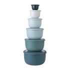 Conjunto de tigelas de mistura COOK WITH COLOR Prep com tampas, 12 peças de azul-petróleo