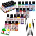 Conjunto de Tintas Tempera Playkidiz Lavável - 18 Cores com Pincel