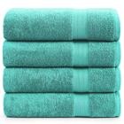 Conjunto de toalhas de banho LANE LINEN 100% algodão Quick Dry Teal (4x70x140cm)