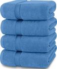 Conjunto de toalhas de banho Utopia Towels, pacote com 4, 100% algodão, 600 g/m2, azul