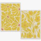 Conjunto de toalhas de cozinha WFSM Yellow Floral Chenille 40x60cm 2 unidades