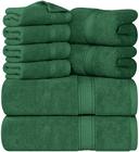 Conjunto de toalhas Utopia Towels, 8 peças, 600 g/m2, 100% algodão (verde caçador)