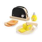 Conjunto de torradeira preta de madeira Pretend Play Kitchen Playset Hape