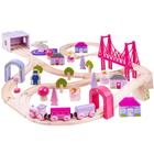 Conjunto de trem Bigjigs Rail Fairy Town Wooden 75 peças para meninas de 4 anos