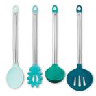 Conjunto de Utensílios com 4 Peças em Aço Inox/Silicone Verde - Hércules