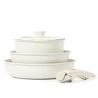 Conjunto de Utensílios de Cozinha CAROTE Antiaderente - 5 Peças com Alça Removível (Branco)