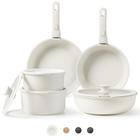 Conjunto de utensílios de cozinha CAROTE Non Stick, 11 unidades de creme de indução para forno branco