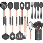 Conjunto de utensílios de cozinha de silicone, umite chef cozinha utensílios 15pcs Utensílios de cozinha Definir silicone não-stick Rosa Ferramentas de cozimento ferramentas de cozimento Whisk Kitchen Tools Set -Cinza