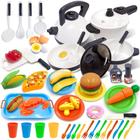 Conjunto de utensílios de cozinha para brinquedos de cozinha GJOF2YK Kids com Play Food 72 unidades