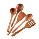 Conjunto de utensílios de cozinha saudável, ferramentas de cozimento de madeira Tmkit e cano de madeira de armazenamento- Espátula e Colheres naturais de madeira dura antiaderente - Colher de cozinha ecológica durável e segura (conjunto de 5)