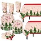 Conjunto de utensílios de mesa Childom Christmas 102 peças para festas