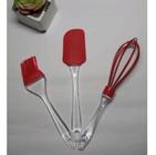 Conjunto de utensílios de silicone 3 peças para cozinha