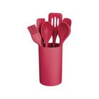 Conjunto de Utensílios Gadgets de Silicone Vermelho 7pçs - Euro Home