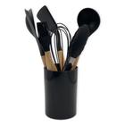 Conjunto de Utensilios Silicone 8 Peças - Preto - Fratelli