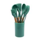 Conjunto de Utensilios Silicone 8 Peças - Verde Escuro - Fratelli