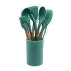 Conjunto De Utensilios Silicone 8 Peças - Verde Escuro - Fratelli