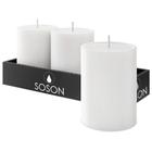 Conjunto de velas Pillar Simply Soson White 3 x 4 polegadas