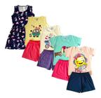 Conjunto De Verão Roupa Infantil Menina Camiseta Vestido