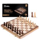 Conjunto de xadrez Chess Armory de madeira de 38 cm com armazenamento de 3 kg