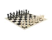 Conjunto de xadrez Viking - Tabuleiro de xadrez B/W- Tamanho 17,3" + Peças de xadrez Viking 3,75" B/W - Chess and games shop Muba