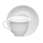 Conjunto De Xícaras Café Chá Branco Porcelana com Pires 6 Peças - Hauskraft