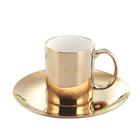 Conjunto de xícaras de café Bone China Wokex Plating Gold 330 ml