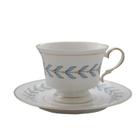 Conjunto de xícaras de café Wokex Luxury Design Ceramic Blue com pires