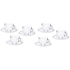 Conjunto de Xícaras Para Chá 230ml com Pires Vidro 12 Peças Linha Pérola Wincy