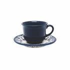 Conjunto De Xícaras Para Chá Com Pires Em Cerâmica Floreal Com 12 Peças 200ml Oxford