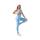 Conjunto de Yoga Feminino Sem Costura 2 Peças - Leggings e Top para Treino