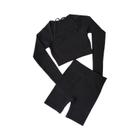 Conjunto De Yoga Sem Costura Feminino Ternos Esportivos Treino Cintura Alta Legging Colheita - WAREBALL