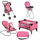 Conjunto Doll Play Flash n Color de 4 peças com pacote N Play & Stroller