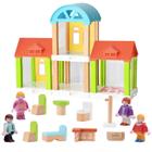 Conjunto Dollhouse KIDBEST de 42 peças com 4 bonecas móveis e móveis