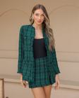 Conjunto Dot Clothing Shorts Saia e Blazer Tweed Verde