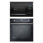 Conjunto Electrolux de Embutir Forno Elétrico Preto 80L c/ Grill e Timer e Micro ondas Preto 34L c/ Função Tira Odor 220v