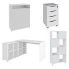 Conjunto Escritório Home Office 4 Peças Mity A06 Branco - Mpozenato