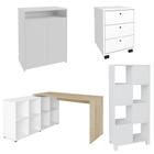 Conjunto Escritório Home Office 4 Peças Nil A06 Branco/Carvalho/Branco - Mpozenato